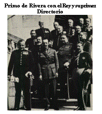 Cuadro de texto: Primo de Rivera con el Rey y su primer Directorio  